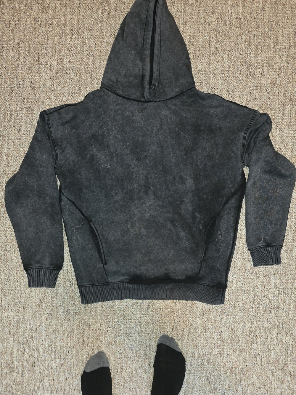 P'tula Gray Washed Pullover Hoodie - Small